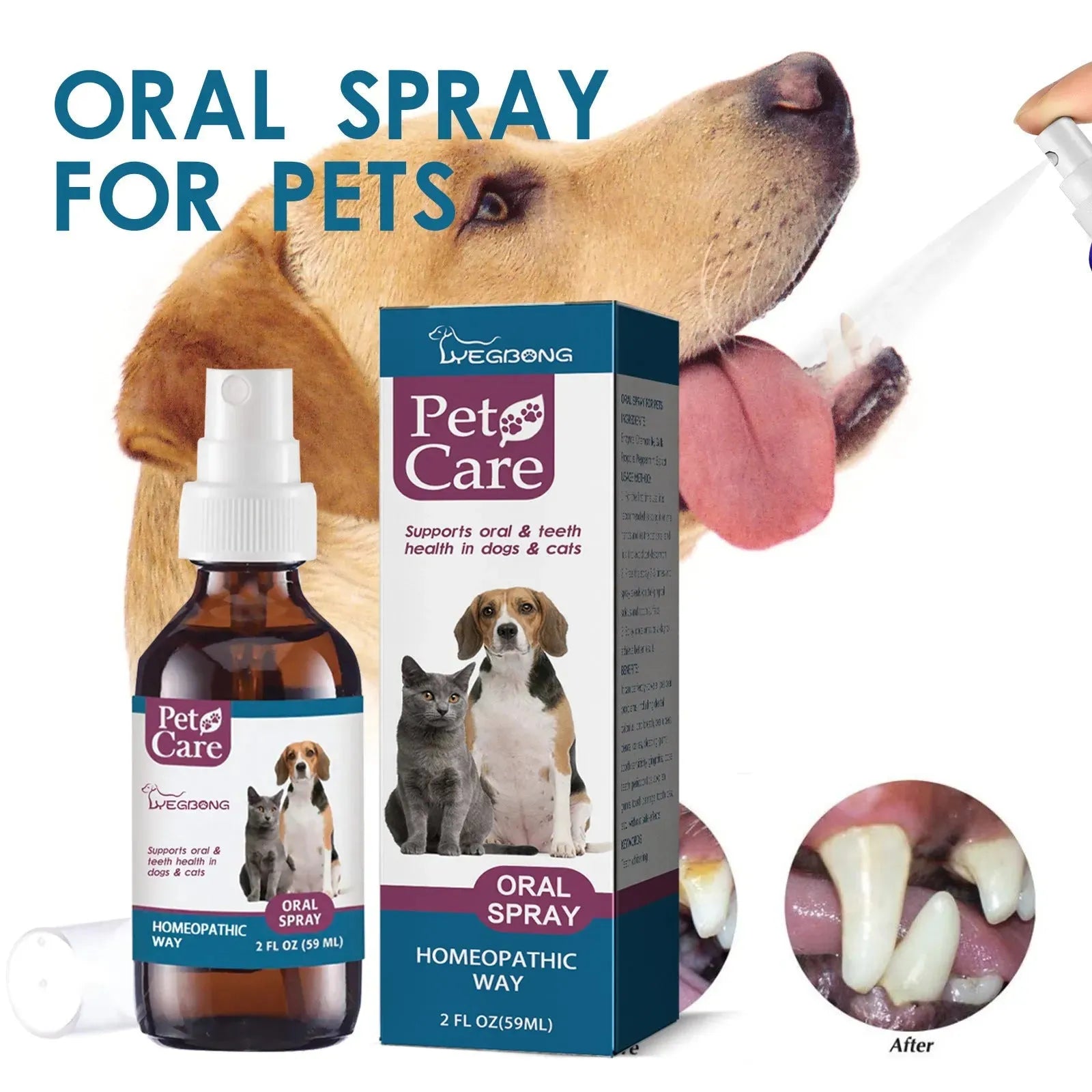 Pet Oral Cleaning Spray Remove Tartar And Bad Breath - Bellarte Enchanté Pet Oral Cleaning Spray Remove Tartar And Bad Breath