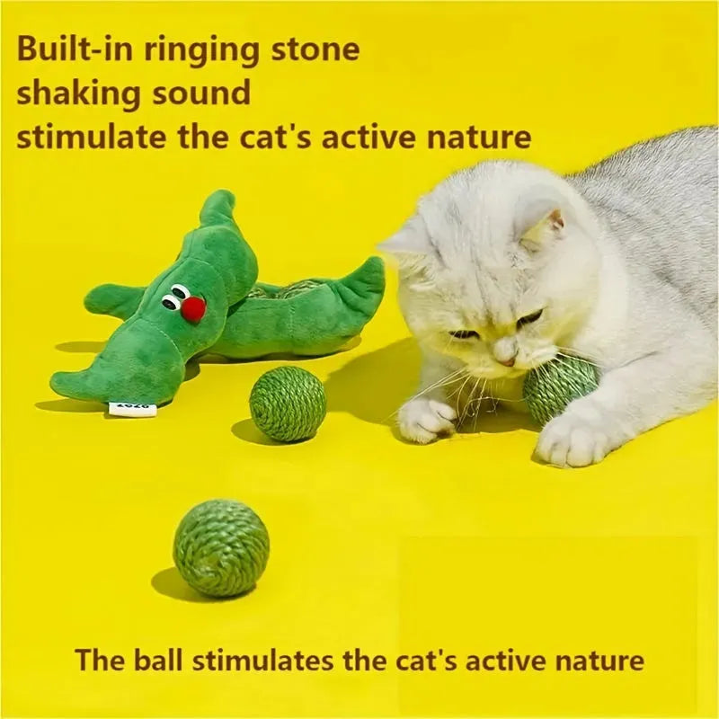 Pet Toys Bite Resistant Sisal Toy Ball Pea-pod Toy Cat Toy - Bellarte Enchanté Pet Toys Bite Resistant Sisal Toy Ball Pea-pod Toy Cat Toy