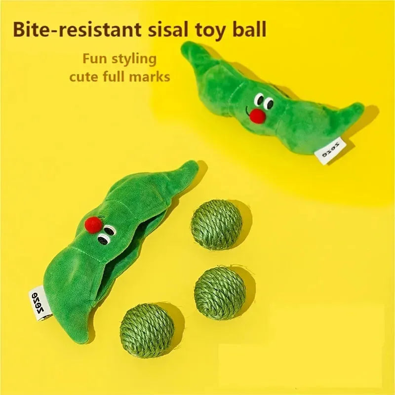 Pet Toys Bite Resistant Sisal Toy Ball Pea-pod Toy Cat Toy - Bellarte Enchanté Pet Toys Bite Resistant Sisal Toy Ball Pea-pod Toy Cat Toy