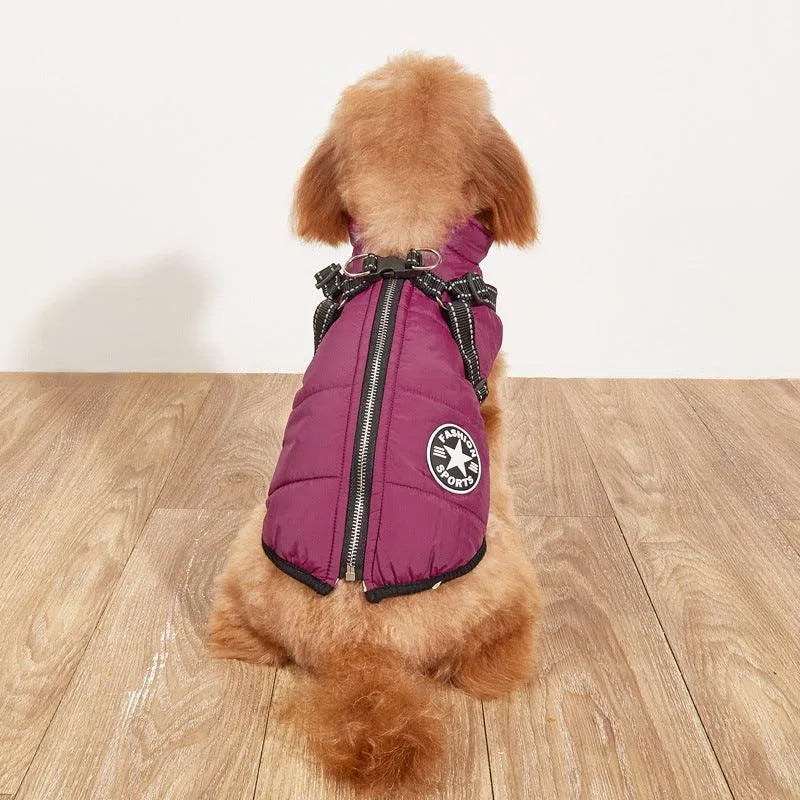 Pet Warm Dog Cotton-padded Clothes Fleece-lined Thickened Reflective Gallus - Bellarte Enchanté Pet Warm Dog Cotton-padded Clothes Fleece-lined Thickened Reflective Gallus