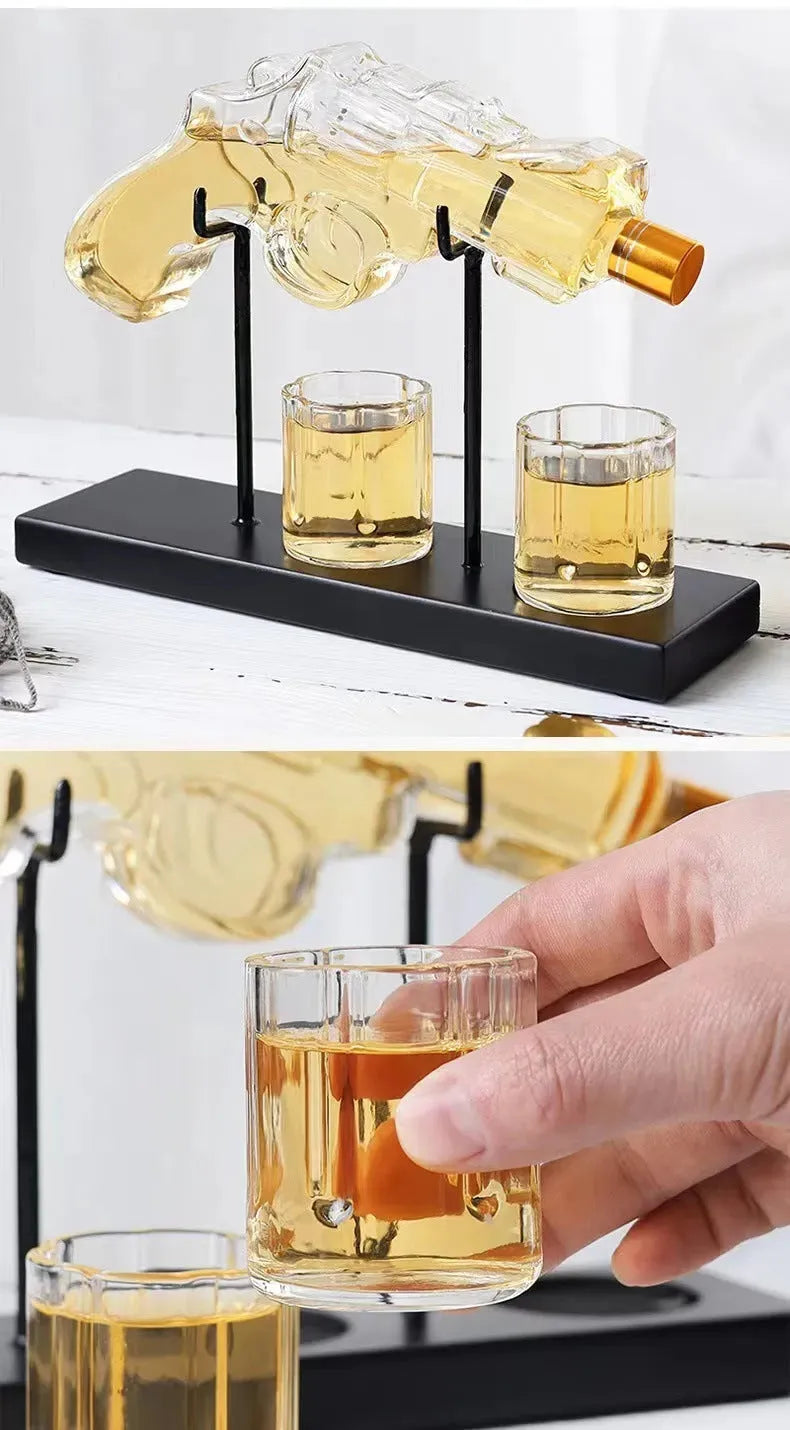 Pistol-shaped Glass Wine Bottle Wine Bubbler - Bellarte Enchanté Pistol-shaped Glass Wine Bottle Wine Bubbler