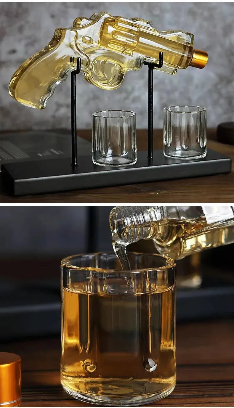 Pistol-shaped Glass Wine Bottle Wine Bubbler - Bellarte Enchanté Pistol-shaped Glass Wine Bottle Wine Bubbler