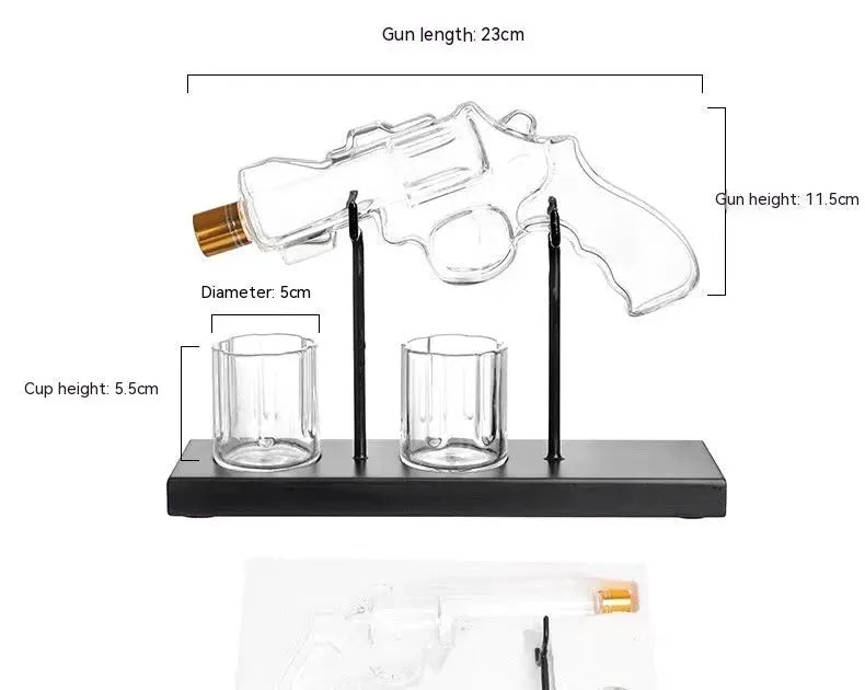 Pistol-shaped Glass Wine Bottle Wine Bubbler - Bellarte Enchanté Pistol-shaped Glass Wine Bottle Wine Bubbler