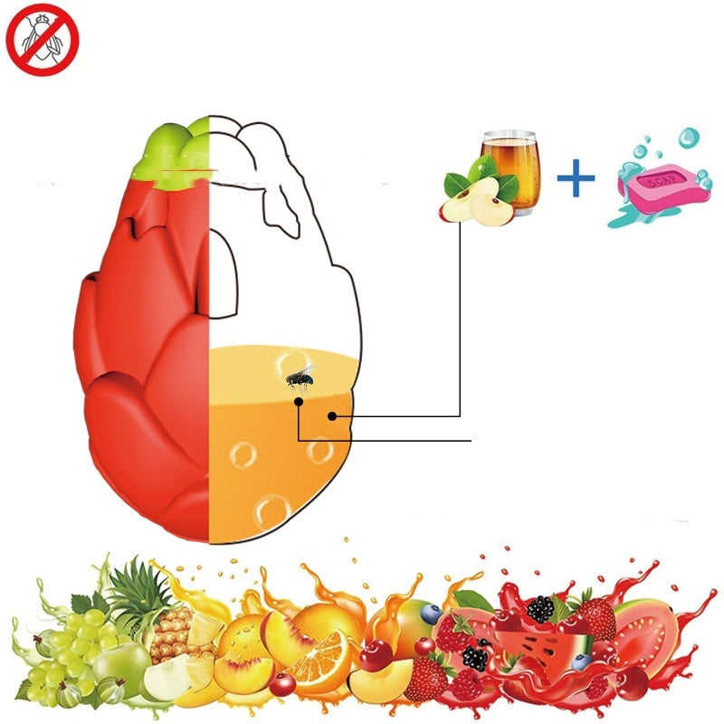 Pitaya With Butterfly Sticker Fruit And Vegetable Fruit Fly Trapper - Bellarte Enchanté Pitaya With Butterfly Sticker Fruit And Vegetable Fruit Fly Trapper