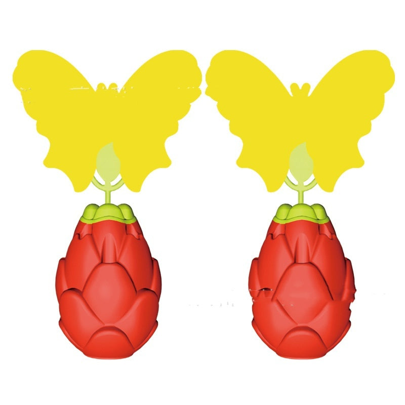 Pitaya With Butterfly Sticker Fruit And Vegetable Fruit Fly Trapper - Bellarte Enchanté Pitaya With Butterfly Sticker Fruit And Vegetable Fruit Fly Trapper