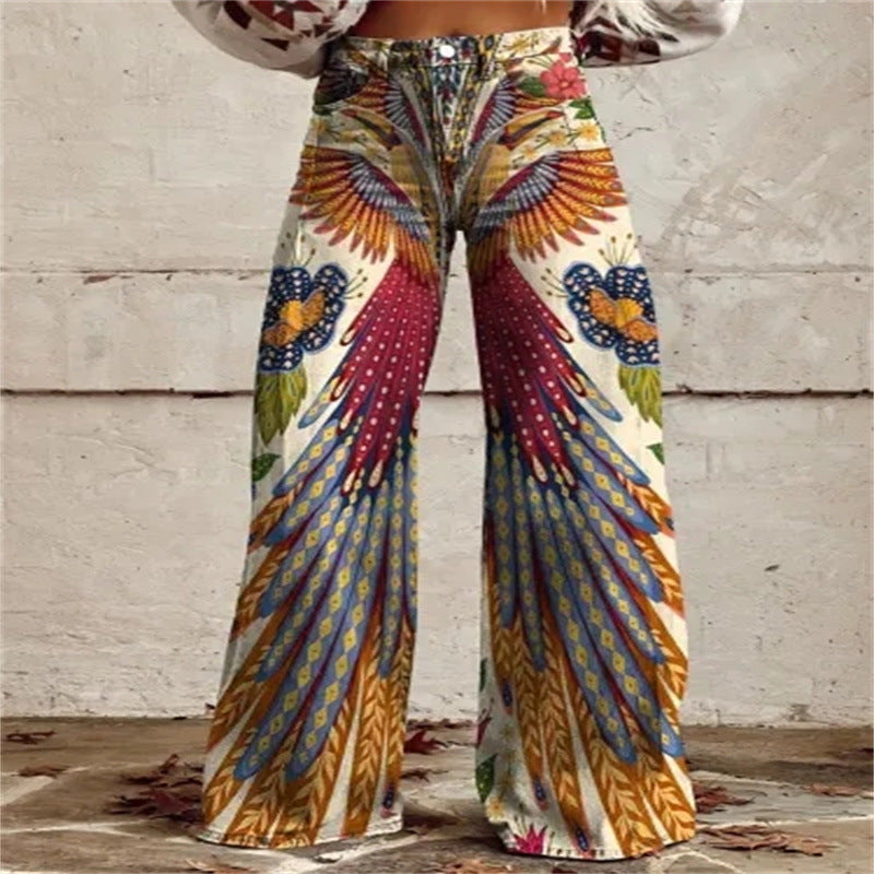 Plus Size Women's Casual Thin Wide Leg Imitation Jeans - Bellarte Enchanté Plus Size Women's Casual Thin Wide Leg Imitation Jeans