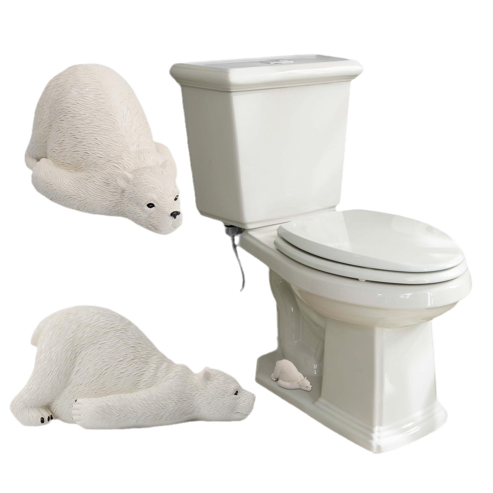 Polar Bear Resin Toilet Waterproof Bolts Cap - Bellarte Enchanté Polar Bear Resin Toilet Waterproof Bolts Cap