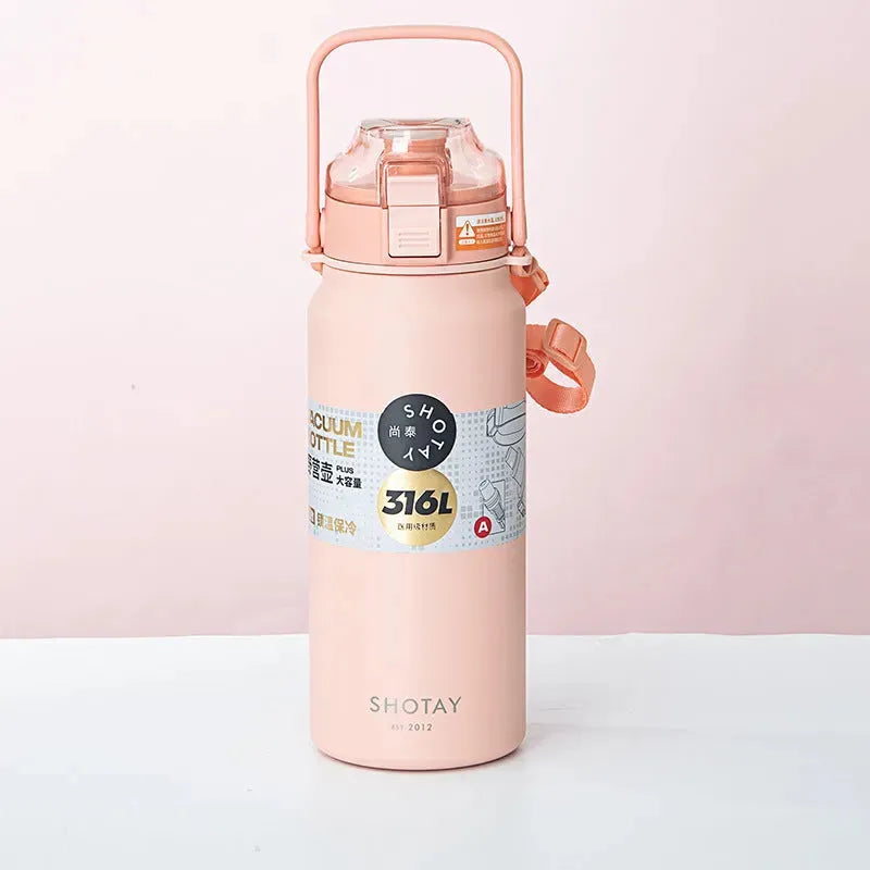 Portable And Fashionable Stainless Steel Large Capacity Sports Kettle - Bellarte Enchanté Portable And Fashionable Stainless Steel Large Capacity Sports Kettle