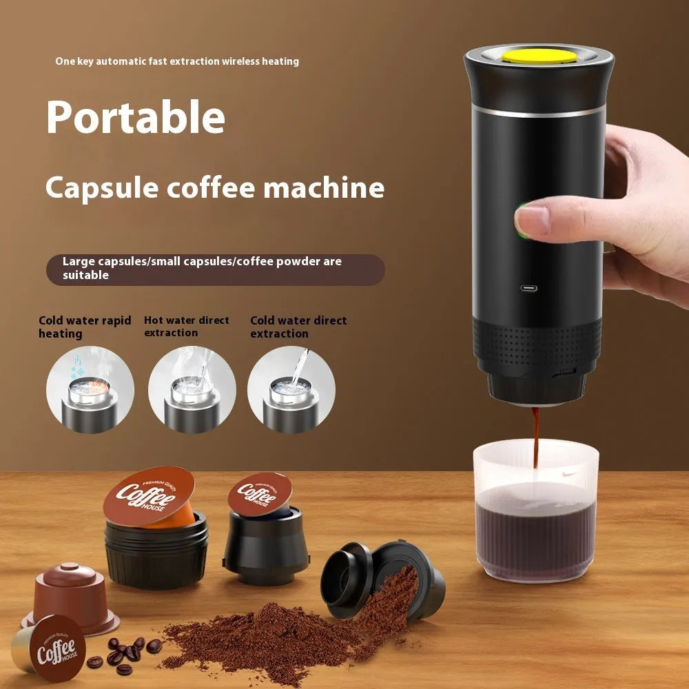 Portable Capsule Coffee Machine Electric Small Wireless Heating - Bellarte Enchanté Portable Capsule Coffee Machine Electric Small Wireless Heating