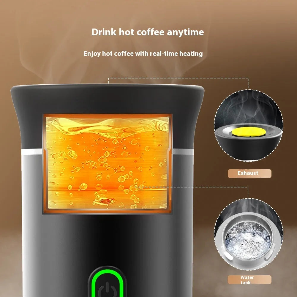 Portable Capsule Coffee Machine Electric Small Wireless Heating - Bellarte Enchanté Portable Capsule Coffee Machine Electric Small Wireless Heating
