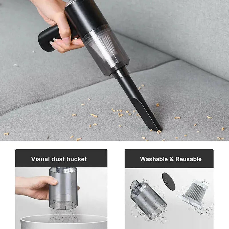 Portable Car Vacuum Cleaner, Handheld Vacuum High Power Cordless, Hand Vacuum Rechargeable Easy To Clean Car Interior, Desktop, Sofa, Keyboard, Drawer And Crevices, Small Spaces - Bellarte Enchanté Portable Car Vacuum Cleaner, Handheld Vacuum High Power Cordless, Hand Vacuum Rechargeable Easy To Clean Car Interior, Desktop, Sofa, Keyboard, Drawer And Crevices, Small Spaces