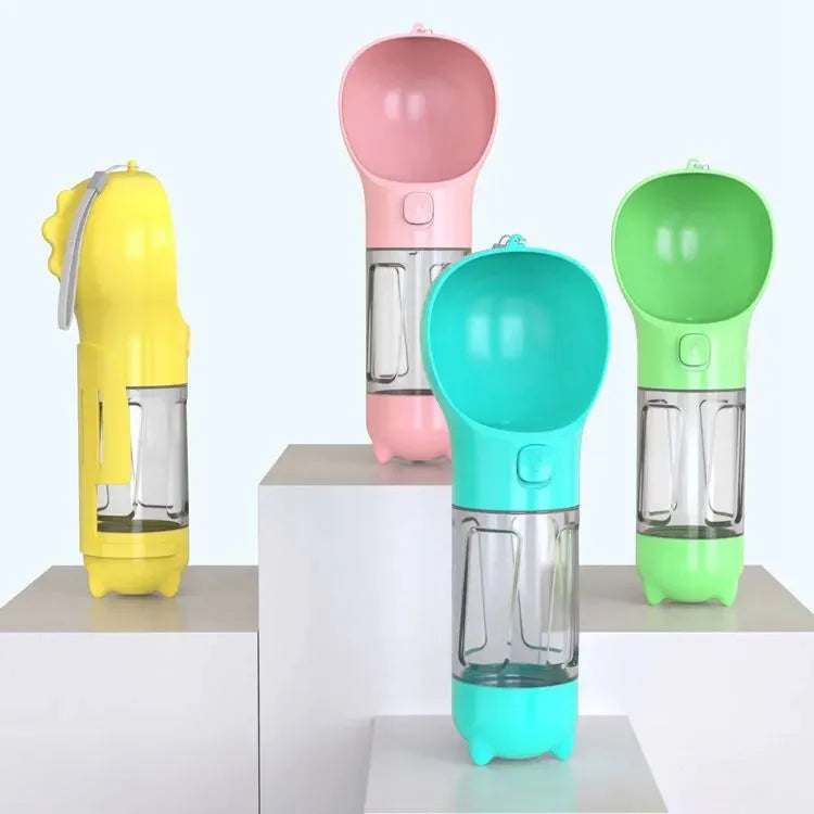 Portable Cat Dog Water Bottle Food Feeder Drinker Poop Dispenser 3 In 1 Leak-proof Multifunctional Dog Water Bottle - Bellarte Enchanté Portable Cat Dog Water Bottle Food Feeder Drinker Poop Dispenser 3 In 1 Leak-proof Multifunctional Dog Water Bottle