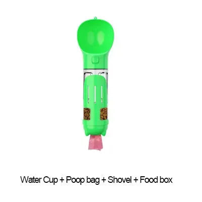 Portable Cat Dog Water Bottle Food Feeder Drinker Poop Dispenser 3 In 1 Leak-proof Multifunctional Dog Water Bottle - Bellarte Enchanté Portable Cat Dog Water Bottle Food Feeder Drinker Poop Dispenser 3 In 1 Leak-proof Multifunctional Dog Water Bottle
