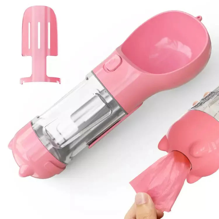 Portable Cat Dog Water Bottle Food Feeder Drinker Poop Dispenser 3 In 1 Leak-proof Multifunctional Dog Water Bottle - Bellarte Enchanté Portable Cat Dog Water Bottle Food Feeder Drinker Poop Dispenser 3 In 1 Leak-proof Multifunctional Dog Water Bottle