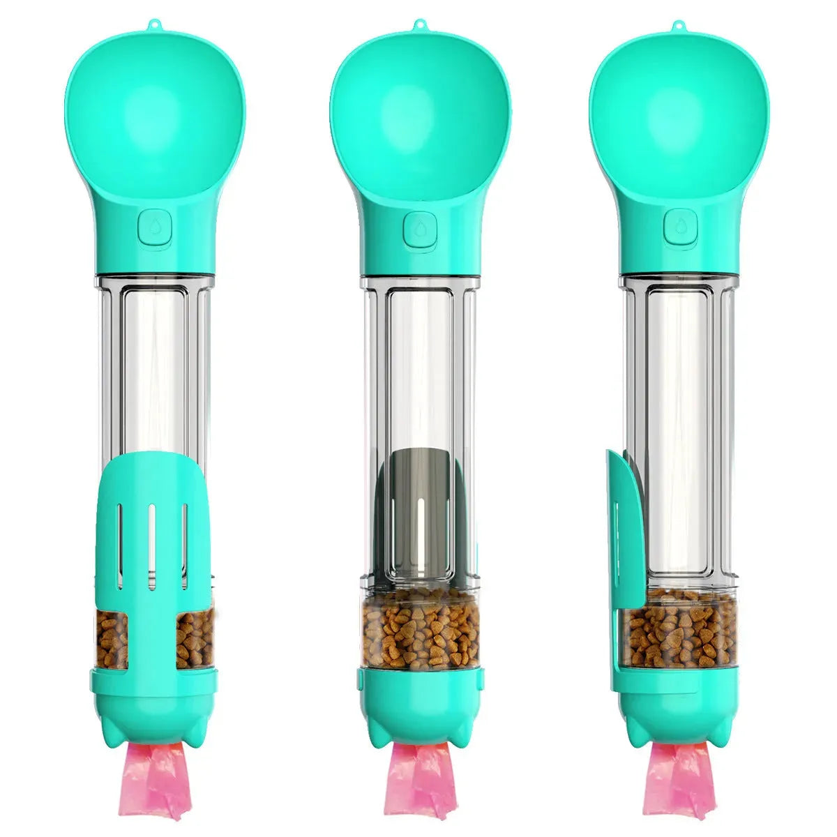 Portable Cat Dog Water Bottle Food Feeder Drinker Poop Dispenser 3 In 1 Leak-proof Multifunctional Dog Water Bottle - Bellarte Enchanté Portable Cat Dog Water Bottle Food Feeder Drinker Poop Dispenser 3 In 1 Leak-proof Multifunctional Dog Water Bottle