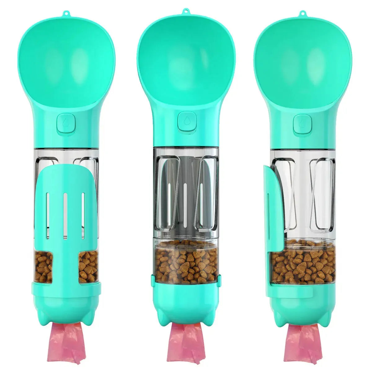 Portable Cat Dog Water Bottle Food Feeder Drinker Poop Dispenser 3 In 1 Leak-proof Multifunctional Dog Water Bottle - Bellarte Enchanté Portable Cat Dog Water Bottle Food Feeder Drinker Poop Dispenser 3 In 1 Leak-proof Multifunctional Dog Water Bottle