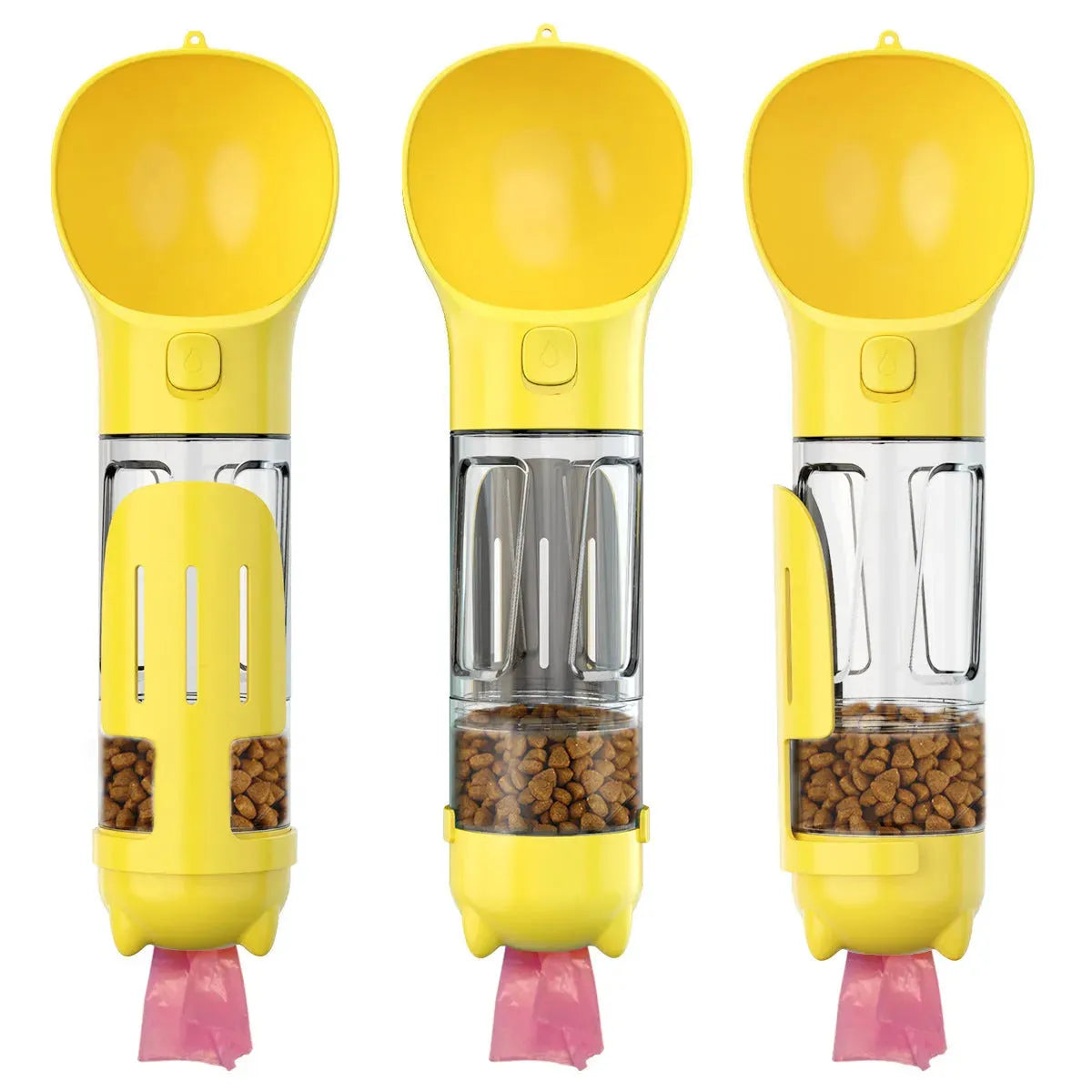 Portable Cat Dog Water Bottle Food Feeder Drinker Poop Dispenser 3 In 1 Leak-proof Multifunctional Dog Water Bottle - Bellarte Enchanté Portable Cat Dog Water Bottle Food Feeder Drinker Poop Dispenser 3 In 1 Leak-proof Multifunctional Dog Water Bottle