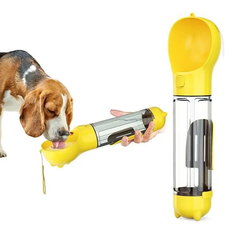 Portable Cat Dog Water Bottle Food Feeder Drinker Poop Dispenser 3 In 1 Leak-proof Multifunctional Dog Water Bottle - Bellarte Enchanté Portable Cat Dog Water Bottle Food Feeder Drinker Poop Dispenser 3 In 1 Leak-proof Multifunctional Dog Water Bottle