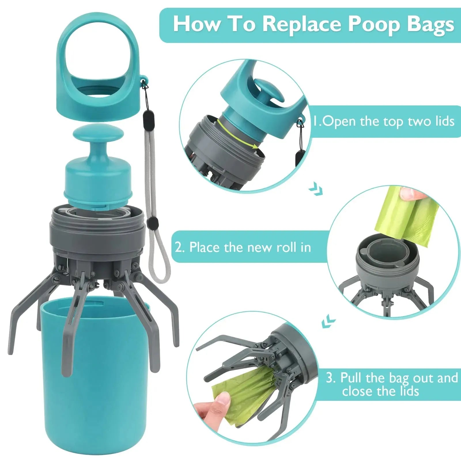 Portable Dog Poop Scooper, Sanitary Dog Waste Picker Upper - Bellarte Enchanté Portable Dog Poop Scooper, Sanitary Dog Waste Picker Upper