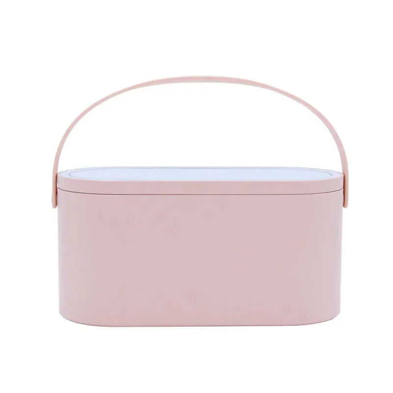 Portable Led Desk Storage Cosmetic Mirror Organizer Box With Light - Bellarte Enchanté Portable Led Desk Storage Cosmetic Mirror Organizer Box With Light