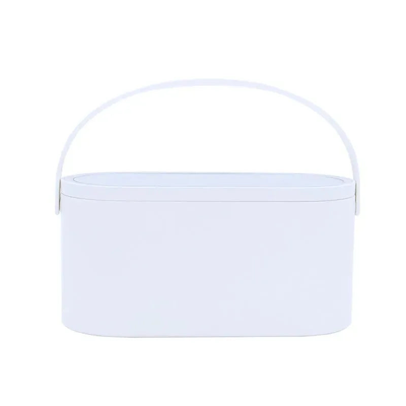 Portable Led Desk Storage Cosmetic Mirror Organizer Box With Light - Bellarte Enchanté Portable Led Desk Storage Cosmetic Mirror Organizer Box With Light