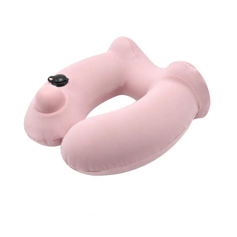 Portable Men And Women Travel Hooded Inflatable U-shaped Pillow - Bellarte Enchanté Portable Men And Women Travel Hooded Inflatable U-shaped Pillow