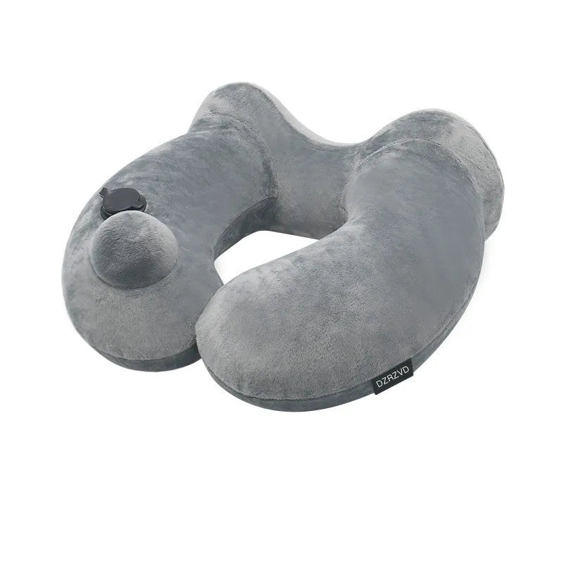 Portable Men And Women Travel Hooded Inflatable U-shaped Pillow - Bellarte Enchanté Portable Men And Women Travel Hooded Inflatable U-shaped Pillow