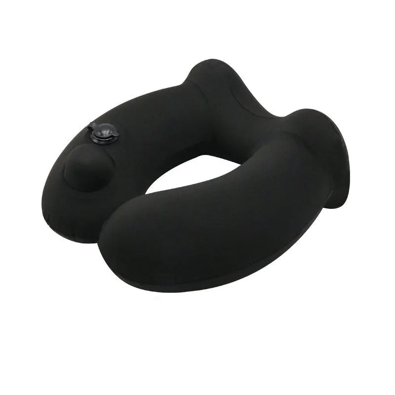 Portable Men And Women Travel Hooded Inflatable U-shaped Pillow - Bellarte Enchanté Portable Men And Women Travel Hooded Inflatable U-shaped Pillow