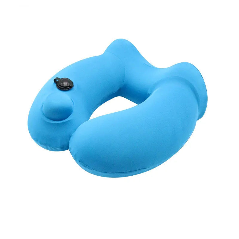 Portable Men And Women Travel Hooded Inflatable U-shaped Pillow - Bellarte Enchanté Portable Men And Women Travel Hooded Inflatable U-shaped Pillow