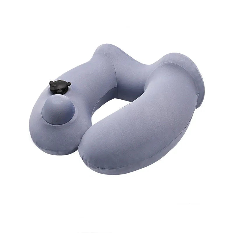 Portable Men And Women Travel Hooded Inflatable U-shaped Pillow - Bellarte Enchanté Portable Men And Women Travel Hooded Inflatable U-shaped Pillow