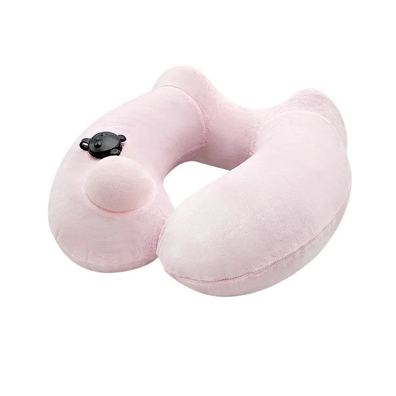 Portable Men And Women Travel Hooded Inflatable U-shaped Pillow - Bellarte Enchanté Portable Men And Women Travel Hooded Inflatable U-shaped Pillow