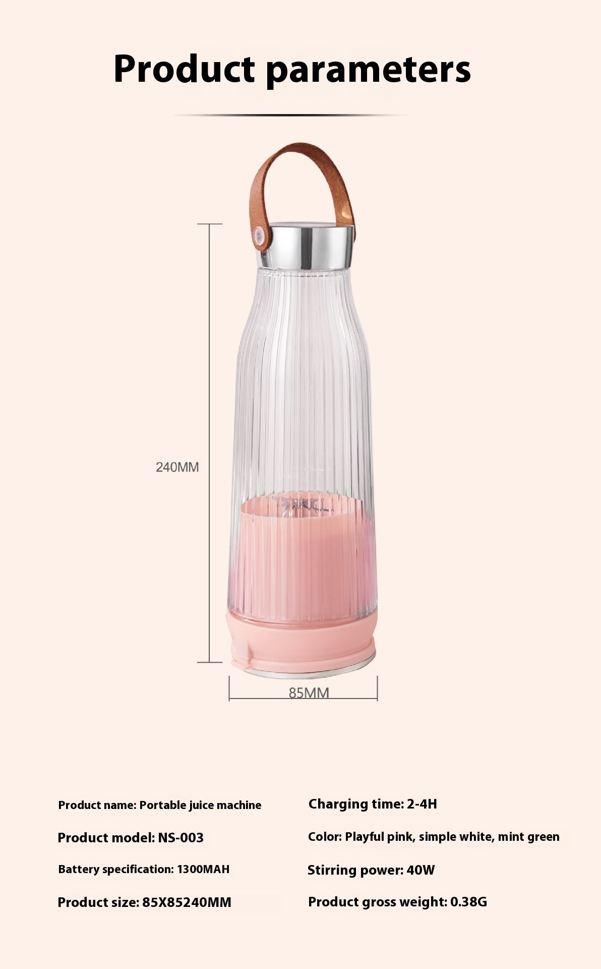 Portable Mini Home Juice Extractor - Bellarte Enchanté Portable Mini Home Juice Extractor