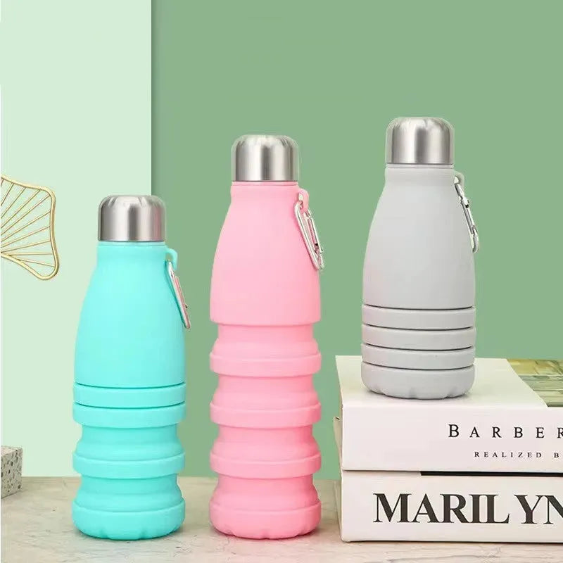 Portable Outdoor Sports Silicone Telescopic Folding Water Bottle - Bellarte Enchanté Portable Outdoor Sports Silicone Telescopic Folding Water Bottle