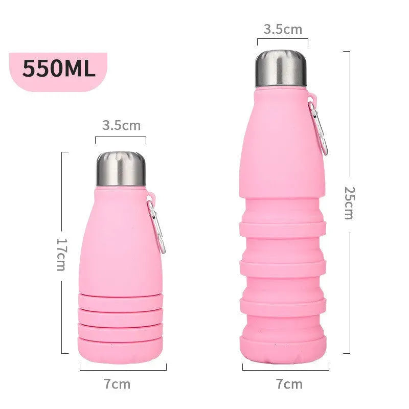 Portable Outdoor Sports Silicone Telescopic Folding Water Bottle - Bellarte Enchanté Portable Outdoor Sports Silicone Telescopic Folding Water Bottle