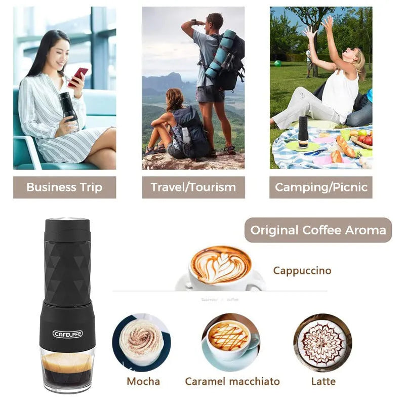Portable Three In One Travel Hand Press Coffee Machine - Bellarte Enchanté Portable Three In One Travel Hand Press Coffee Machine