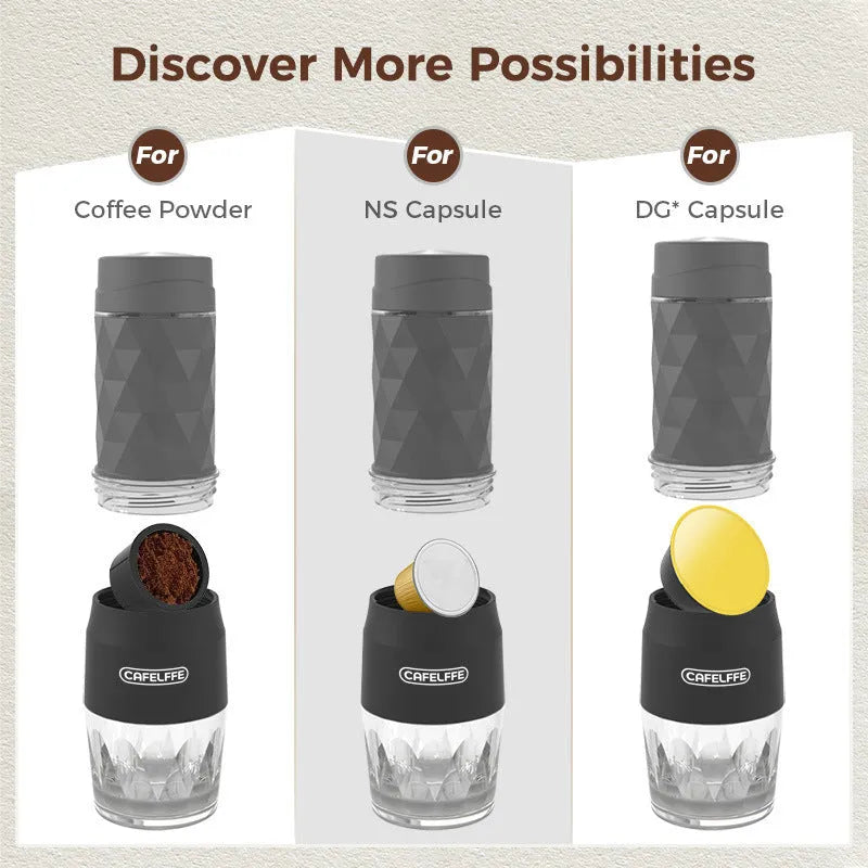 Portable Three In One Travel Hand Press Coffee Machine - Bellarte Enchanté Portable Three In One Travel Hand Press Coffee Machine