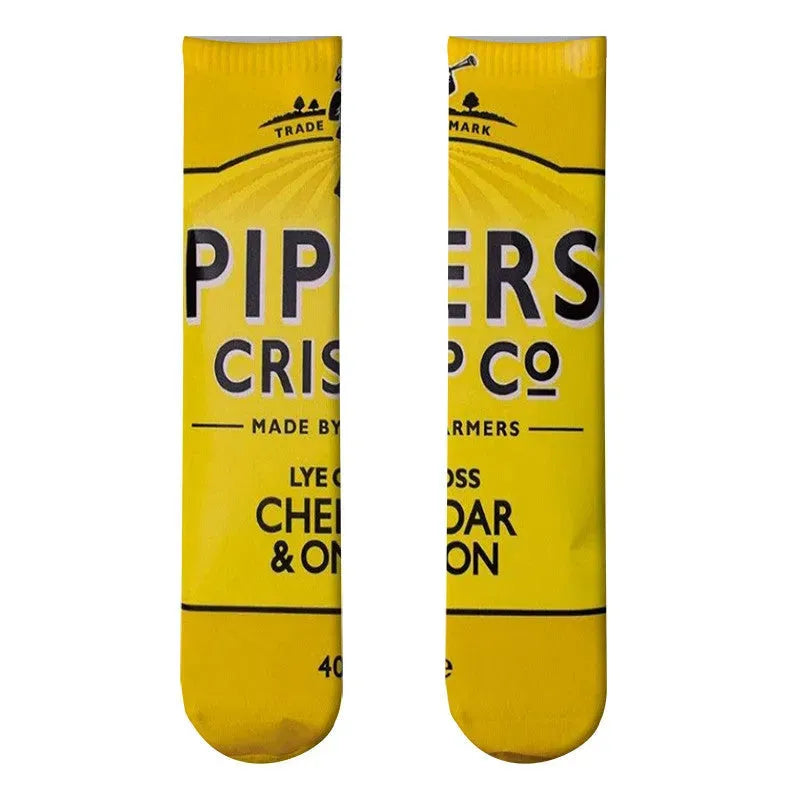 Potato Chips 3D Printed Socks Leshi Odd Zero Food Heat Transfer Stockings Printing Personality - Bellarte Enchanté Potato Chips 3D Printed Socks Leshi Odd Zero Food Heat Transfer Stockings Printing Personality