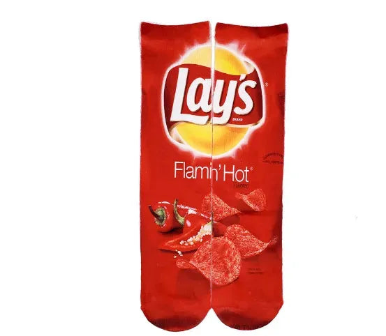 Potato Chips 3D Printed Socks Leshi Odd Zero Food Heat Transfer Stockings Printing Personality - Bellarte Enchanté Potato Chips 3D Printed Socks Leshi Odd Zero Food Heat Transfer Stockings Printing Personality