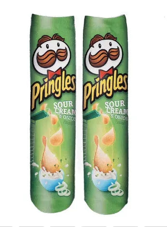 Potato Chips 3D Printed Socks Leshi Odd Zero Food Heat Transfer Stockings Printing Personality - Bellarte Enchanté Potato Chips 3D Printed Socks Leshi Odd Zero Food Heat Transfer Stockings Printing Personality