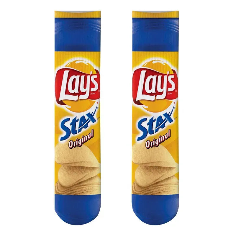 Potato Chips 3D Printed Socks Leshi Odd Zero Food Heat Transfer Stockings Printing Personality - Bellarte Enchanté Potato Chips 3D Printed Socks Leshi Odd Zero Food Heat Transfer Stockings Printing Personality