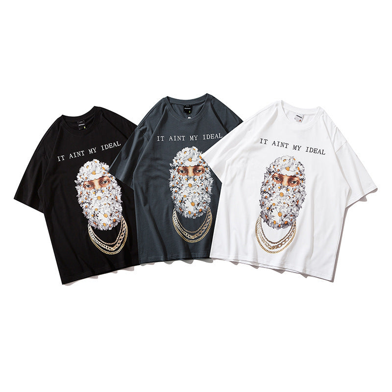 Printed Short-Sleeved T-Shirt Men And Women Loose - Bellarte Enchanté Printed Short-Sleeved T-Shirt Men And Women Loose