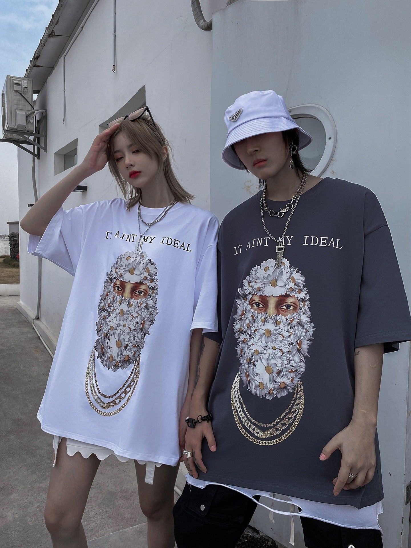 Printed Short-Sleeved T-Shirt Men And Women Loose - Bellarte Enchanté Printed Short-Sleeved T-Shirt Men And Women Loose