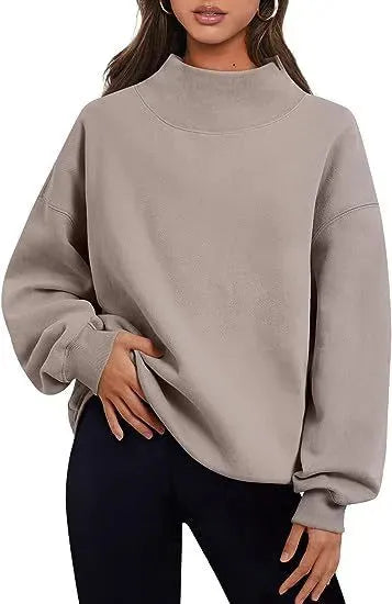 Pullover Sweatshirt Solid Color Loose Tops Round Neck Hoodie Women Thick Clothing - Bellarte Enchanté Pullover Sweatshirt Solid Color Loose Tops Round Neck Hoodie Women Thick Clothing