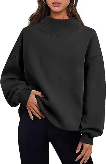 Pullover Sweatshirt Solid Color Loose Tops Round Neck Hoodie Women Thick Clothing - Bellarte Enchanté Pullover Sweatshirt Solid Color Loose Tops Round Neck Hoodie Women Thick Clothing