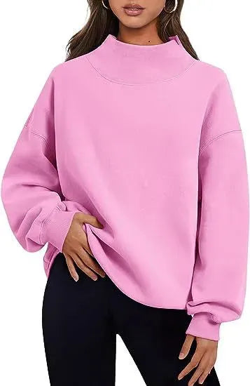 Pullover Sweatshirt Solid Color Loose Tops Round Neck Hoodie Women Thick Clothing - Bellarte Enchanté Pullover Sweatshirt Solid Color Loose Tops Round Neck Hoodie Women Thick Clothing