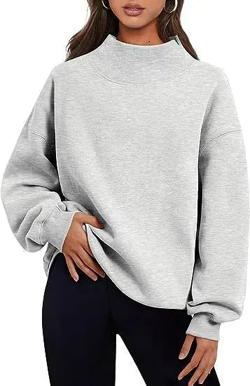 Pullover Sweatshirt Solid Color Loose Tops Round Neck Hoodie Women Thick Clothing - Bellarte Enchanté Pullover Sweatshirt Solid Color Loose Tops Round Neck Hoodie Women Thick Clothing