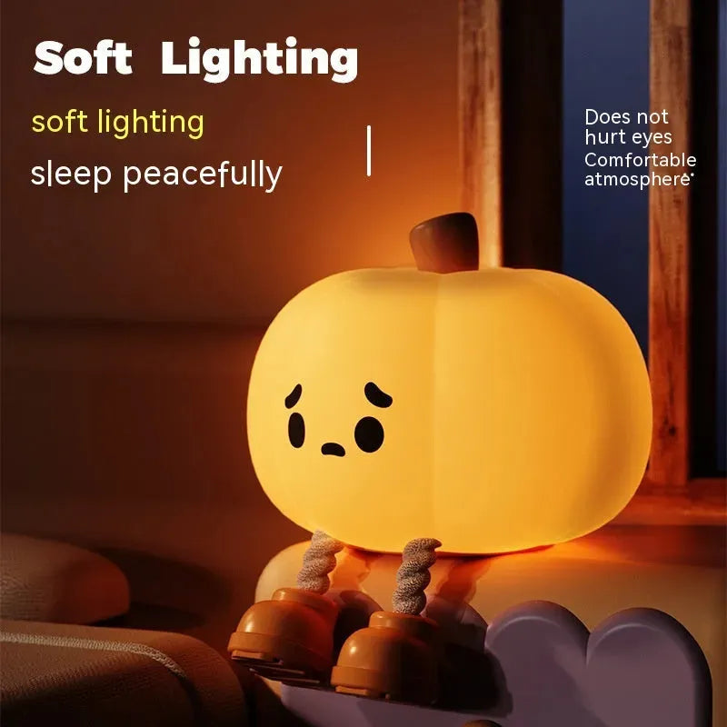 Pumpkin Small Night Lamp Decompression Night Charging Bedside Sleeping - Bellarte Enchanté Pumpkin Small Night Lamp Decompression Night Charging Bedside Sleeping