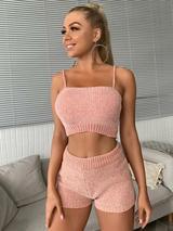 Pure color sling knit suit - Bellarte Enchanté Pure color sling knit suit