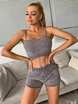 Pure color sling knit suit - Bellarte Enchanté Pure color sling knit suit