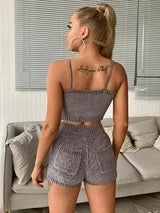 Pure color sling knit suit - Bellarte Enchanté Pure color sling knit suit